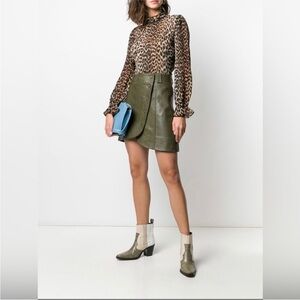 GANNI leather mini skirt S/36
